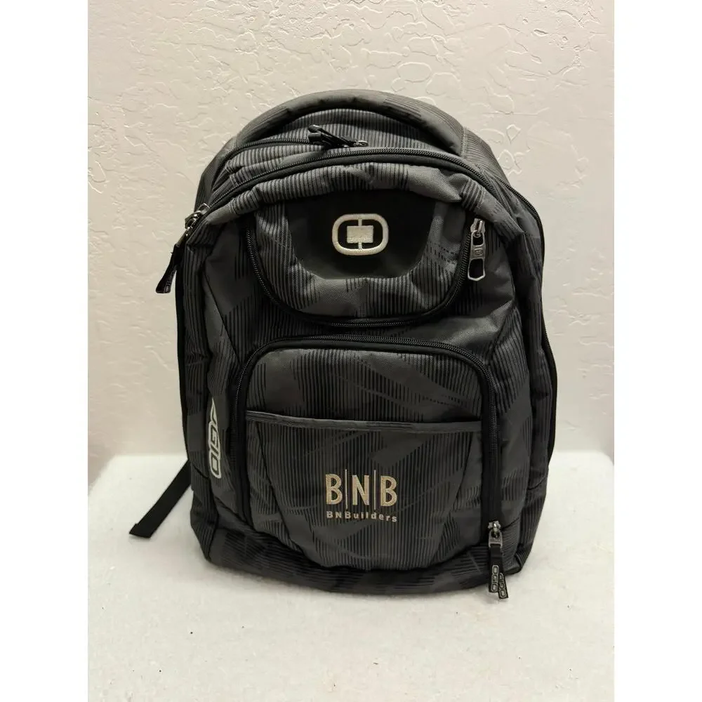 Ogio Excelsior Backpack Gray Black Multiple Compartments Zipper Closure One Size